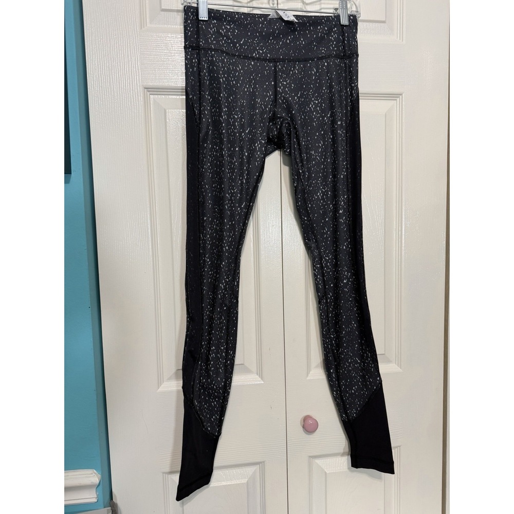 Lululemon‎ Women's Leggings Black Speckled White Size 6